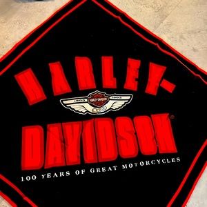 Harley Davidson red and black bandana. 100th anniversary edition.